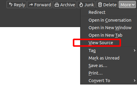 Thunderbird view source